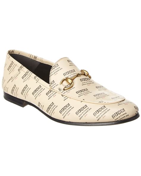 gucci stamp print leather loafer|women's Gucci loafers.